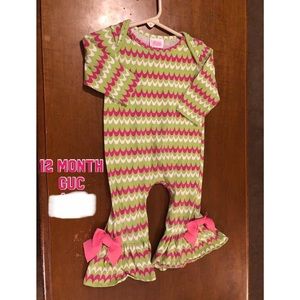 12 month Ric Rac & Ruffles romper